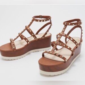 Vince Camuto Brown Studded Sandals